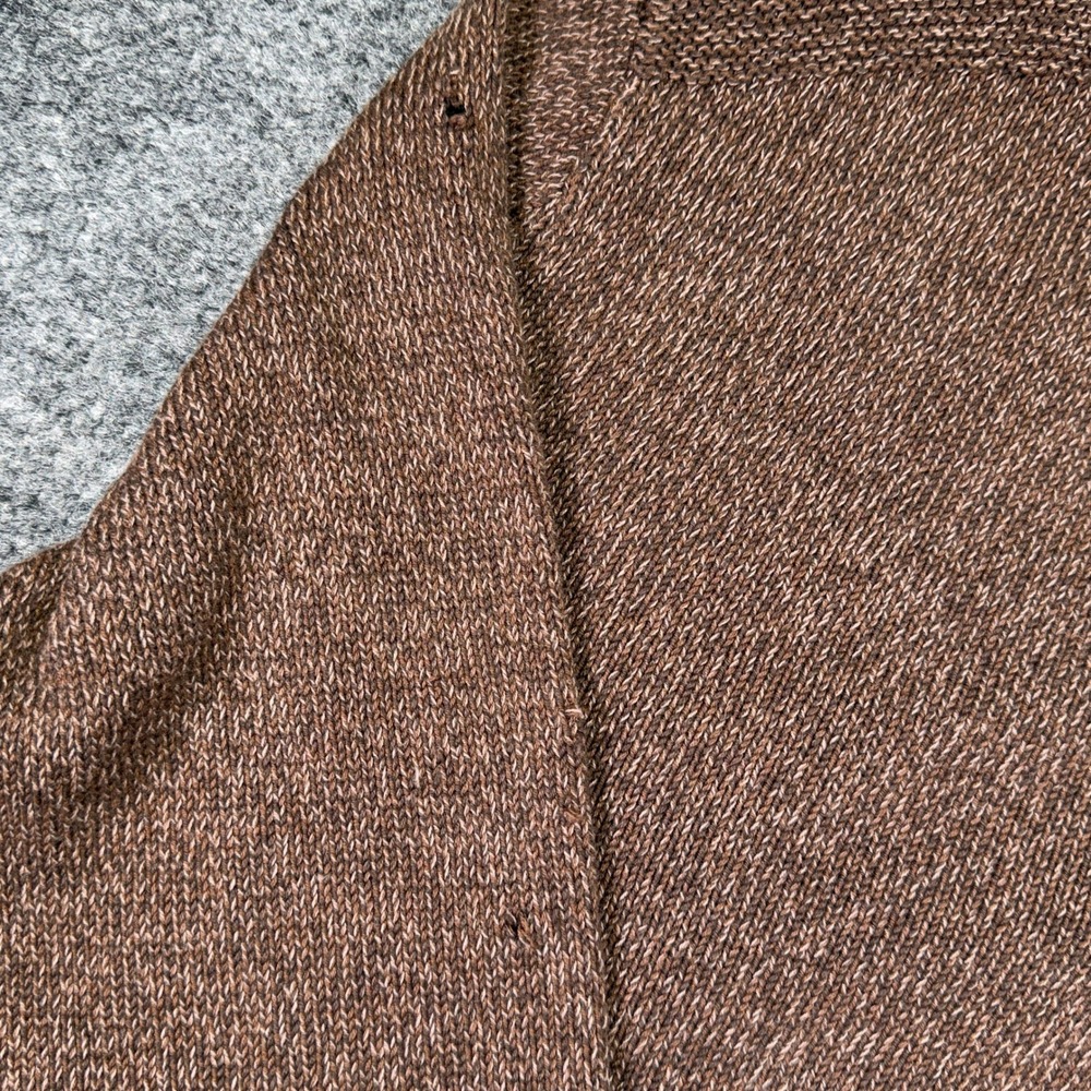 Eddie Bauer Henley Sweater Mens XXL Brown Marled 100% Cotton Pullover 2408 - Picture 5 of 11
